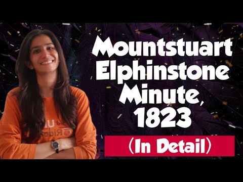 Mountstuart Elphinstone&rsquo;s Minute, 1823 | UGC NET Paper-1 | Higher Education | Inculcate Learning