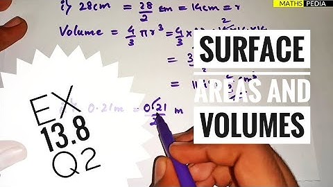 Surface areas and volumes | Ex 13.8 Q2 | Class 9 | Cbse | Explanation in Hindi | Mathspedia |