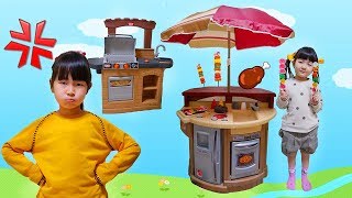 【寸劇】お料理ごっこ！BBQおままごとキッチンおもちゃ - はねまりチャンネル