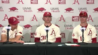 Dylan Carter, Ross Lovich, and Ty Wilmsmeyer speak to media after sweep of McNeese State