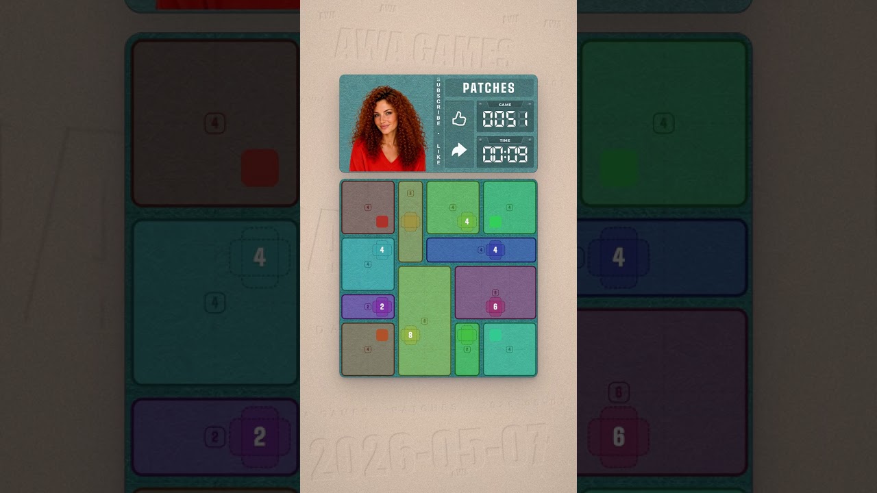 LinkedIn Patches #51 solved board for May 7, 2026, 7x7 grid