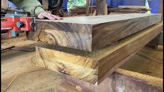 Inside The Factory Production Monolithic Large Hardwood Furniture // Unique Design TV Stand Wood
