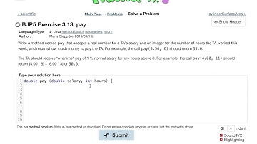Exercise 3.13 (pay) Java Tutorial || Practice-It