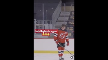 Jack Hughes is a gem 🤣🤣🤣 #hockey #shorts