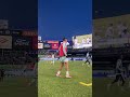 WARMING UP AT YANKEE STADIUM
