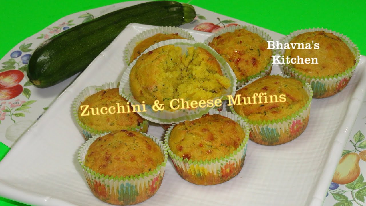Eggless Savory Zucchini & Cheese Muffins Video Recipe by Bhavna | Bhavna