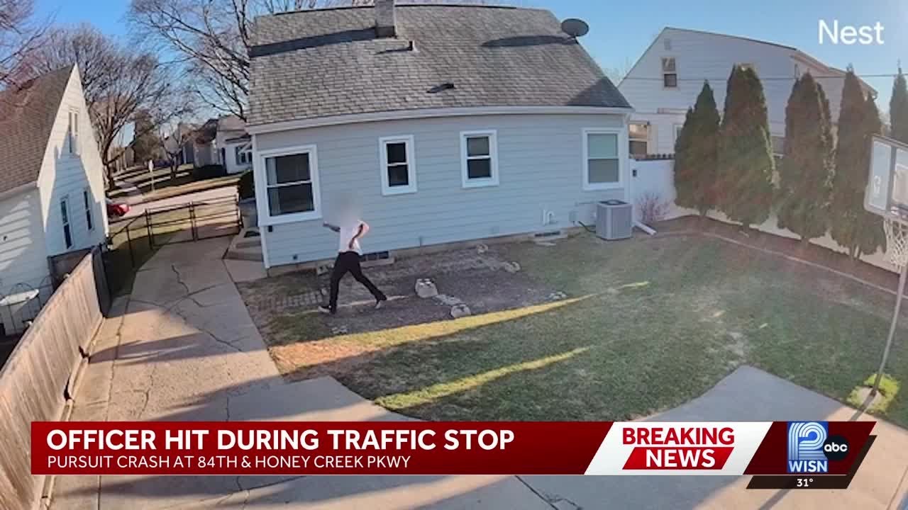 Officer hit by vehicle after traffic stop - YouTube