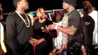 Confrontation between 50 cent and Trav  former G-Unit Member.