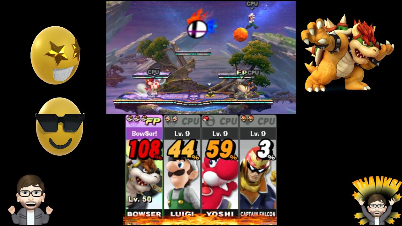 Super Smash Bros 3DS Bowser FP VS Level 9 CPU - YouTube