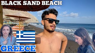 Black Sand Beach, Santorini Greece🇬🇷 | Volcanoes🌋 | INDIAN IN GREECE