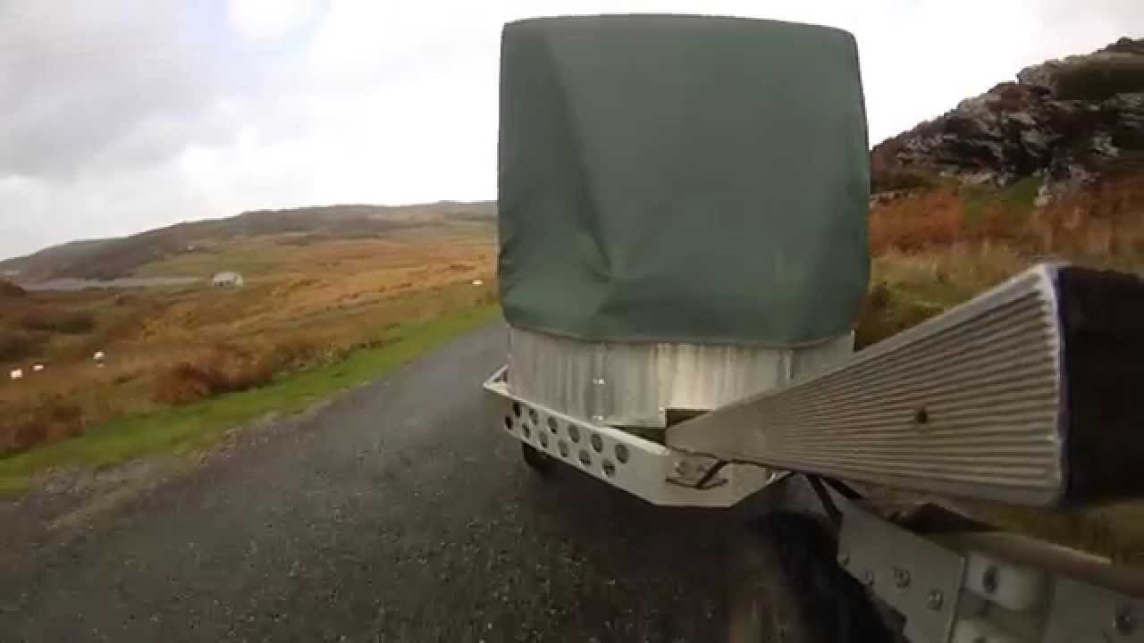 Aluminium cargo trailer rain cover wind test YouTube