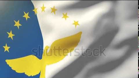 Azores flag waving in the wind. Looping sun rises style. Animation loop Stock video by