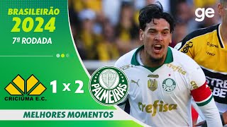 Thumbnail for CRICIÚMA 1 X 2 PALMEIRAS | MELHORES MOMENTOS | 7ª RODADA BRASILEIRÃO 2024 | ge.globo