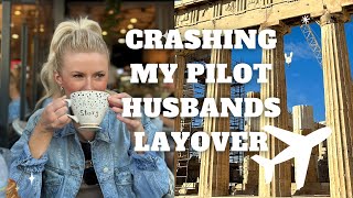 TAKING THE BOEING 787 TO ATHENS GREECE ✈️ Crashing my husbands layover| Flight Attendant Life