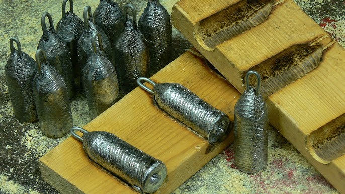 Making Sinker Fishing Weights With Molten Tin 