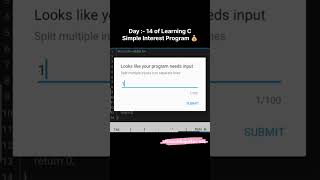 Learning C step by step 💻 Step 14: Simple Interest in C Keep practicing daily✨🚀#shorts #cprogramming