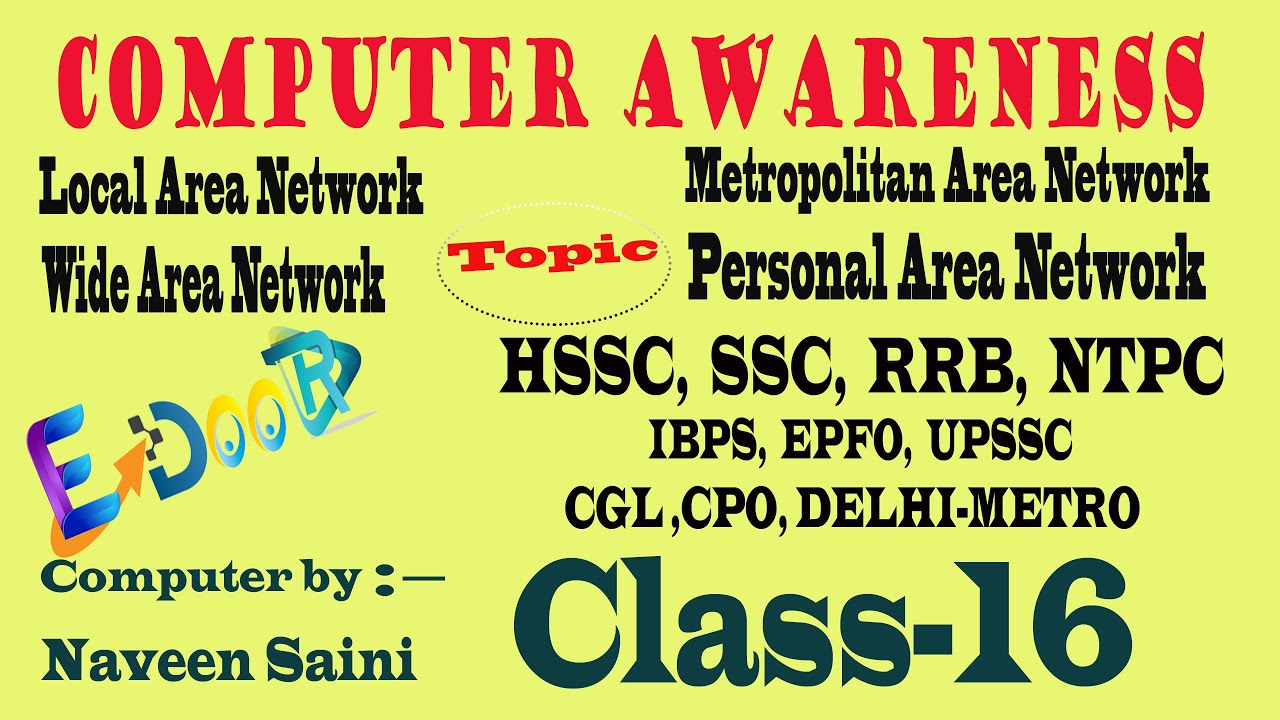 Class-16| Types of Networks ( LAN ,MAN,WAN) in Hindi |Computer Network ...
