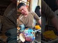 Traditional handmade blue glaze glass vase 