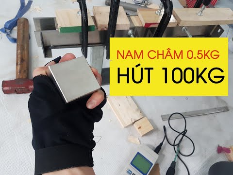 Video Nam châm trắng siêu mạnh - đất hiếm nặng 0.5kg hut... - youtube