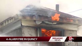4 buildings burn, 2 collapse in Quincy fire