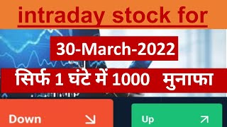 Best Intraday stocks for 30 Mar 2022(best intraday trading strategy)bsenseadda intradaytradingtips
