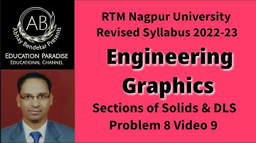 Sections of Solids and DLS: Penagonal Prism resting on HP, FV, Sect. TV, DLS Problem 8