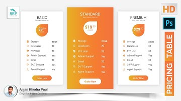 Creating A Stunning Gradient Pricing Table In Adobe Photoshop : Photoshop Tutorial