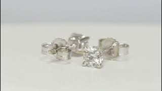 .49CT diamond stud earrings 14K WG round brilliant studs - 29255