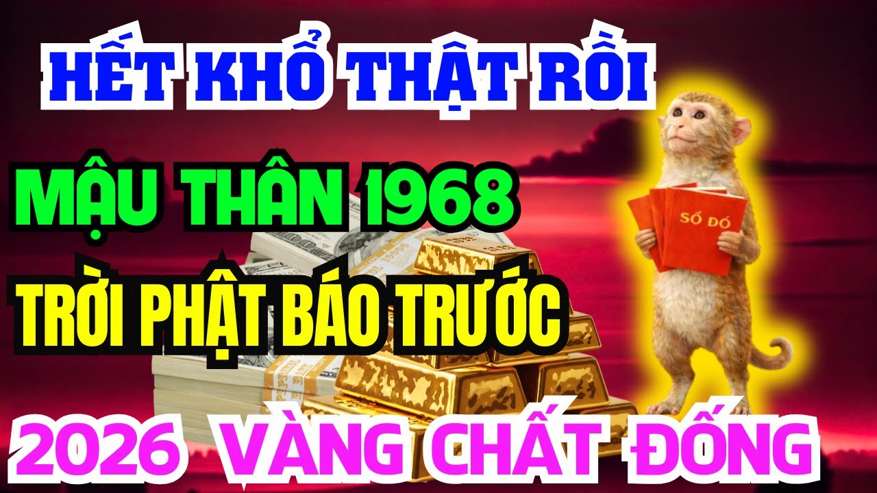 Chúc mừng Tuổi Mậu Thân 1968 Năm 2026 Đổi vận Giàu to, kẻ từng coi thường bạn giờ không với tới!