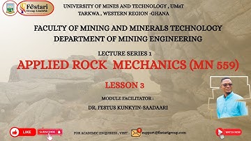 APPLIED ROCK MECHANICS | LECTURE SERIES 1-LESSON 3