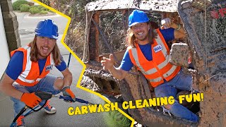 Cleaning Cars at the Carwash with Handyman Hal | Dirty Muddy Jeep Clean