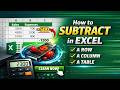 How to Subtract a Number from a Whole Column or Row in Excel