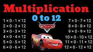 Learn Multiplication with Disney Cars! Times Tables 1-12 Flashcards