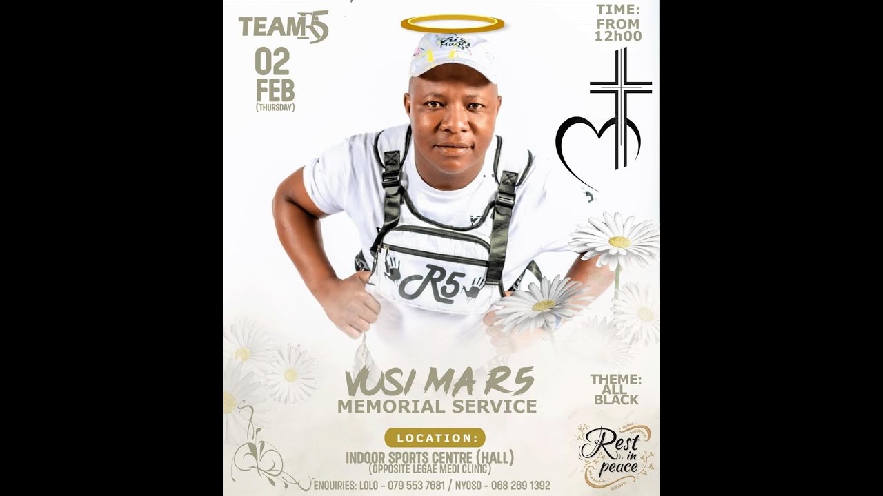 Vusi Ma R5 Memorial Service YouTube