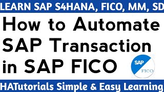 How to Automate SAP Transactions in SAP FICO