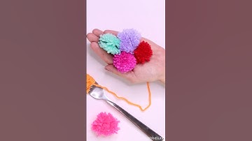How to Make Mini Pom Poms with a Fork! #yarn