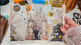 ASMR Journaling Scrapbooking | Decorando mi diario blanco en modo de Halloween 🎃 