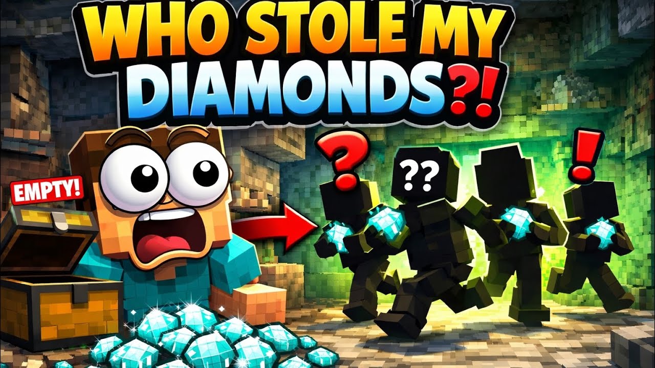 A mysterious diamond robbery 😧 with me in Minecraft pt#5