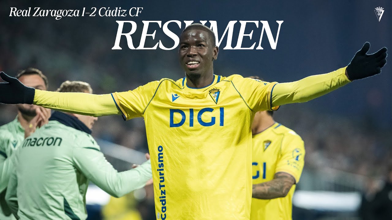 RESUMEN | Real Zaragoza 1-2 Cádiz CF Laliga Hypermotion - YouTube