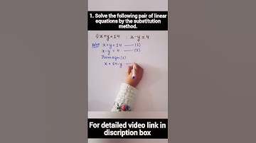 Substitution method | Class 10 chapter - 3 #studypointonlineclasses #maths #highereducation #viral
