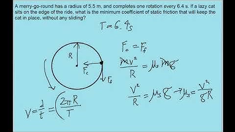 Physics force example - Friction with rotation, cat on a turntable