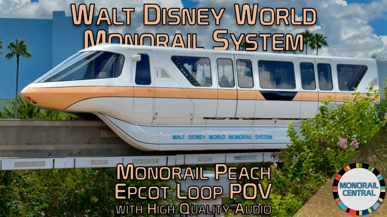 Disney World Epcot Monorail w/ High Quality Audio 4K POV - September 2025 - Monorail Peach