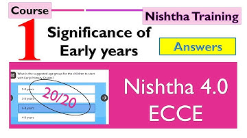 Nishtha 4.0 Course 1/ Quiz answers |Significance of Early years