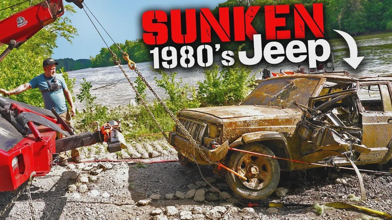 Versunkenes Jeep Cherokee aus den 80ern entdeckt – mit dem Abschleppwagen geborgen!