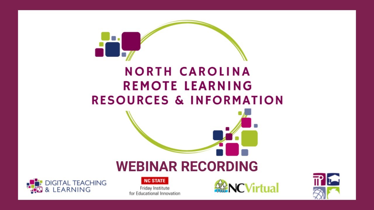 Resources and Information for Remote Learning Webinar Recording - YouTube