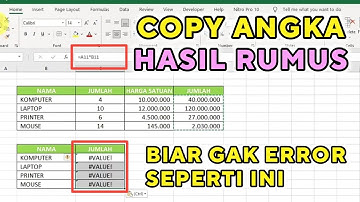 Cara Copy Angka Hasil Rumus di Excel