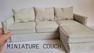 DIY Miniature Barbie Couch | Reversible Couch Tutorial | Dollhouse Furniture screenshot 4