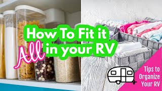How We Fit It In The RV! RV Organization Ideas. Full time RV family storage help and Ideas.