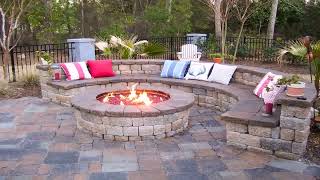 Brick Patio Designs With Fire Pit