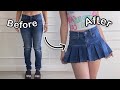 Diy du jean skinny  la jupe plisse 